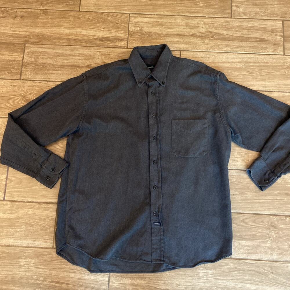 Vintage Ermenegildo Zegna Soft Men’s Shirt Size XL, 100% Cotton Flannel